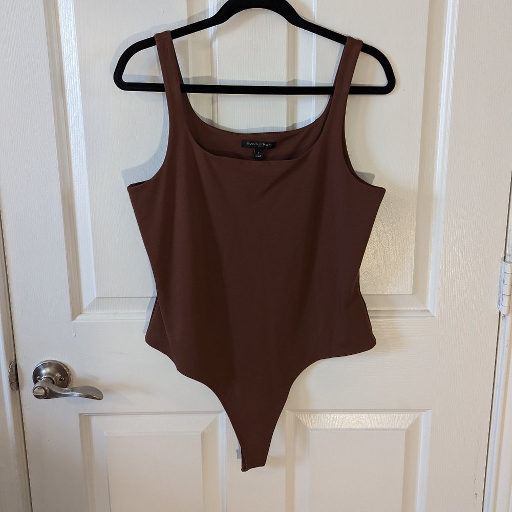NWOT Banana Republic Scoop Tank Thong Bodysuit , Chocolate
